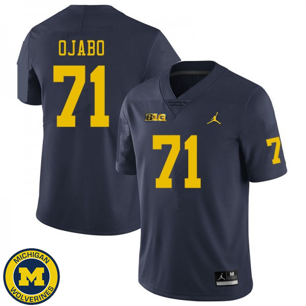 Men Michigan Wolverines #71 David Ojabo Navy College Game Jersey